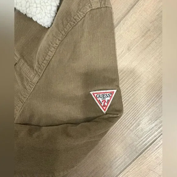 GUESS Corduroy Bomber With Sherpa Collar - Picture 2 of 5